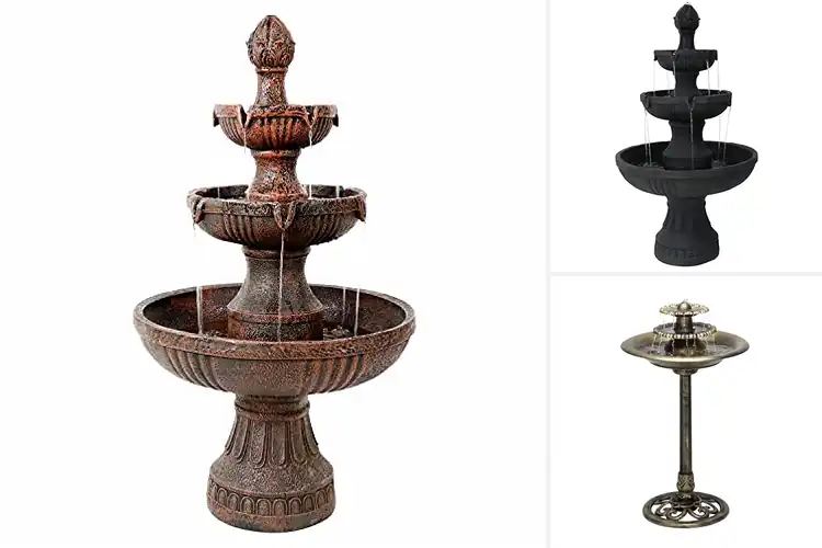 Detailed view of Best 3-Tier Birdhouse Water Fountain