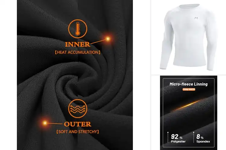 Detailed view of Best Fitted Thermal Shirts For Men Stretchy Base Layer