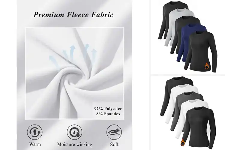 Detailed view of best fleece lined long sleeve shirts