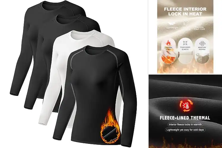 Detailed view of Best Fleece Lined Thermal Top: Stay Cozy & Active All Season