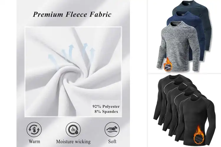 Detailed view of best mens thermal long sleeve shirts