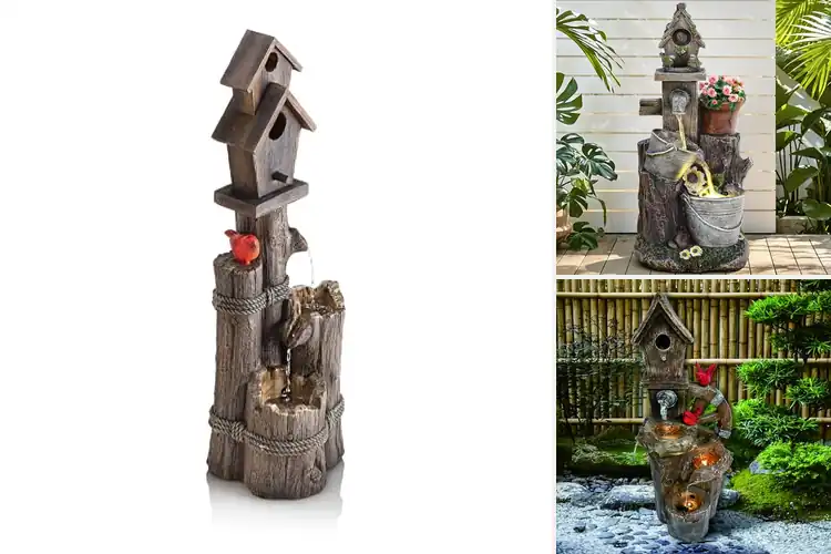 Detailed view of Best Rustic Birdhouse Fountain